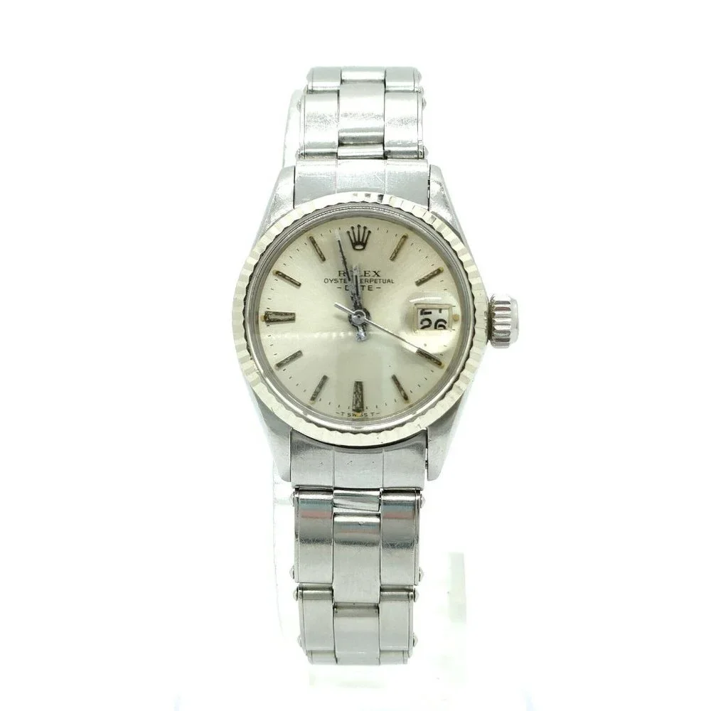 ROLEX Oyster Perpetual Date 24mm Women's Watch Stainless Steel Silve - Picture 3 of 15